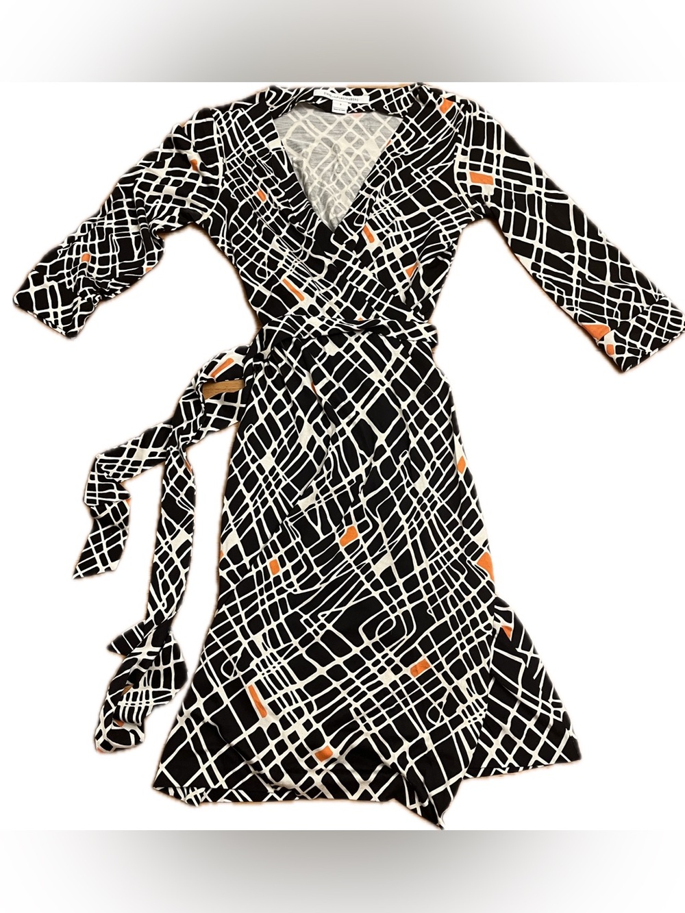 Diane Von Furstenberg Julian Two Silk Print Wrap Dress Size 2
